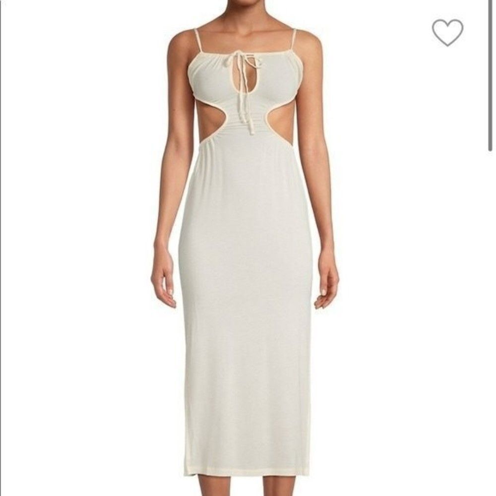 WeWoreWhat Womens Size Medium Ruched Cutout Maxi Coverup Dress